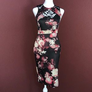 Floral & Lace Bodycon Dress